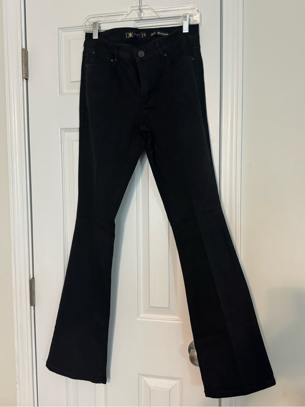 Kardashian Kollection Black Flare Wide-Leg Jeans